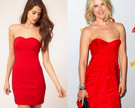 Strapless jurk rood strapless-jurk-rood-97
