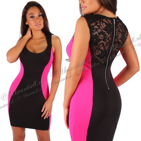 Zwart roze jurk zwart-roze-jurk-15-5