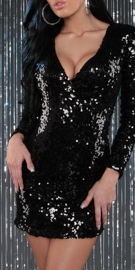 Zwarte glitter jurk zwarte-glitter-jurk-49-16