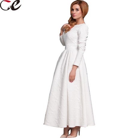Witte jurk met lange mouwen witte-jurk-met-lange-mouwen-98_6