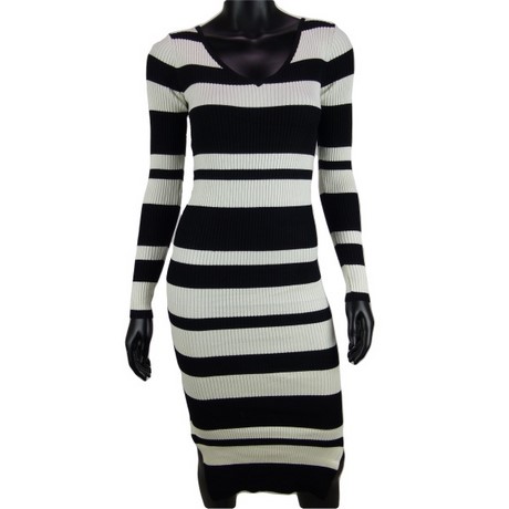 Zwart wit gestreepte lange jurk zwart-wit-gestreepte-lange-jurk-71_19