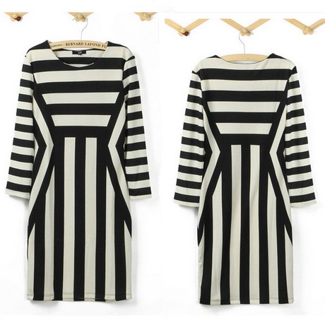 Zwart wit streep jurk zwart-wit-streep-jurk-04_18