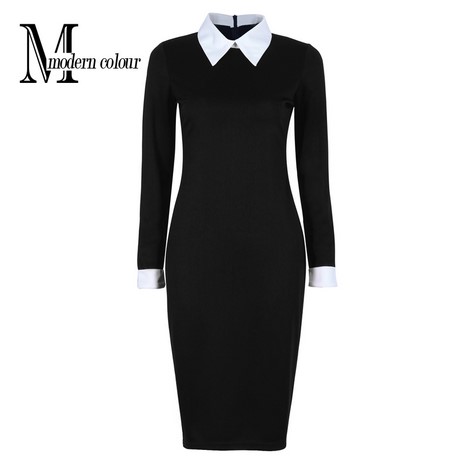 Zwarte jurk met witte kraag zwarte-jurk-met-witte-kraag-83_3
