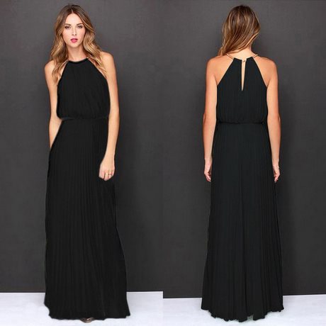 Zwarte lange halter jurk zwarte-lange-halter-jurk-86_10