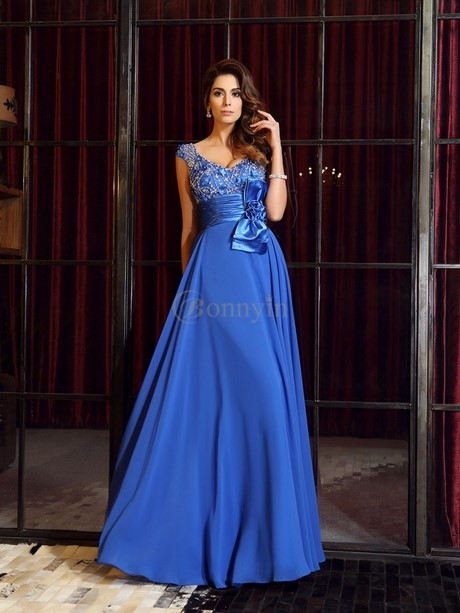 Blauwe chiffon jurk blauwe-chiffon-jurk-97_5