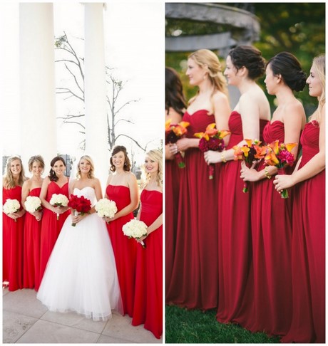 Rode bruidsmeisjes jurk