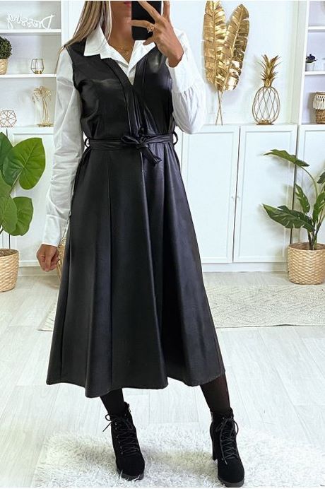Imitatieleren jurk zwart imitatieleren-jurk-zwart-71