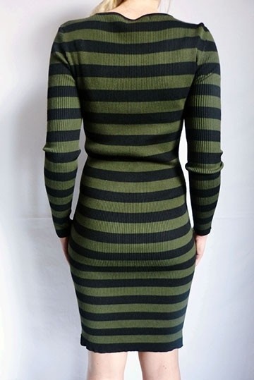 Groen met zwart gestreepte jurk groen-met-zwart-gestreepte-jurk-40_15
