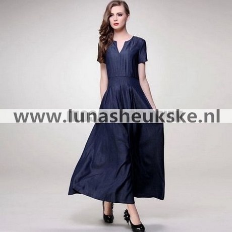Lange jurk met korte mouwen lange-jurk-met-korte-mouwen-64_8