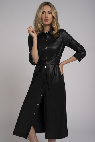 Lederlook jurk zwart lederlook-jurk-zwart-35