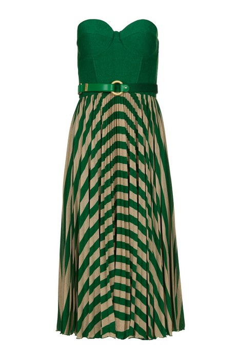 Strapless jurk groen