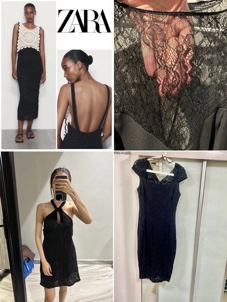 Zara zwarte kanten jurk 2023
