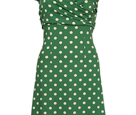 Groene jurk met witte stippen