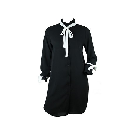 Zwarte jurk met witte strik zwarte-jurk-met-witte-strik-50_9