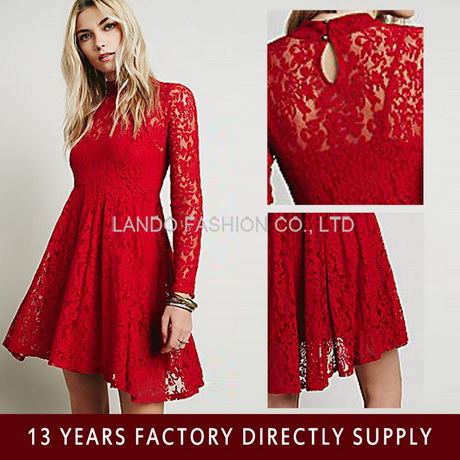 Rode jurk met lange mouwen rode-jurk-met-lange-mouwen-96_15