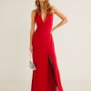 Lange rode jurk met split