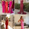 Rood getailleerde prom dresses 2024