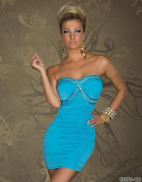 Blauwe strapless jurk blauwe-strapless-jurk-60-12