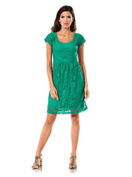 Groene kanten jurk