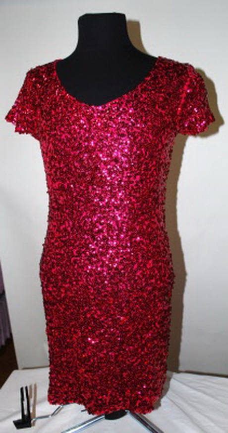 Pailletten jurk rood