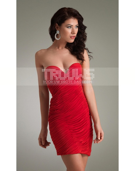 Strapless jurk rood strapless-jurk-rood-97-11