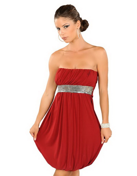 Strapless jurk rood strapless-jurk-rood-97-14