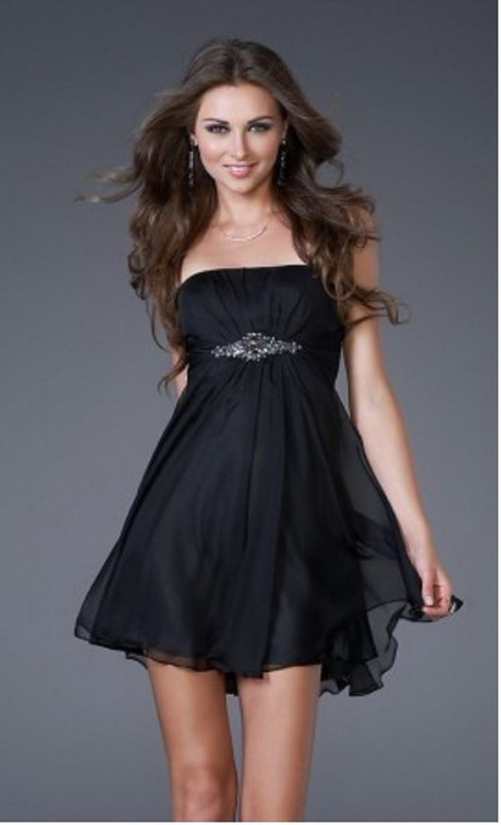 Strapless jurk zwart
