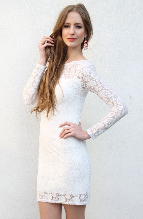 Kanten witte jurk