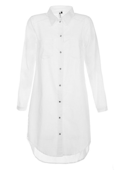 Lange witte blouse jurk