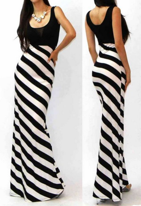 Zwart wit gestreepte lange jurk zwart-wit-gestreepte-lange-jurk-71