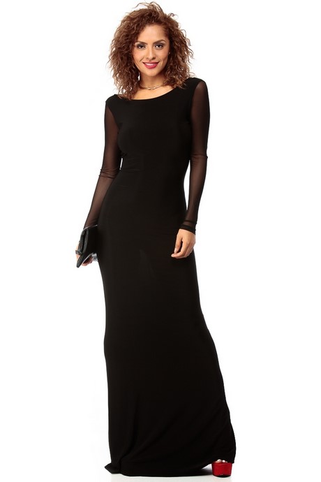 Zwarte maxi jurk met lange mouwen zwarte-maxi-jurk-met-lange-mouwen-24_12