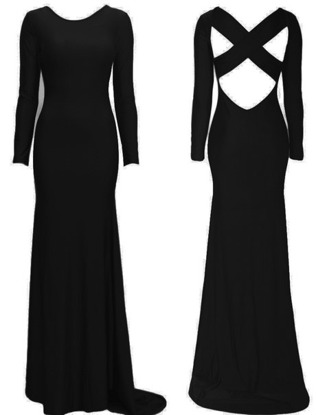 Zwarte maxi jurk met lange mouwen zwarte-maxi-jurk-met-lange-mouwen-24_5