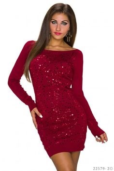 Rode jurk pailletten