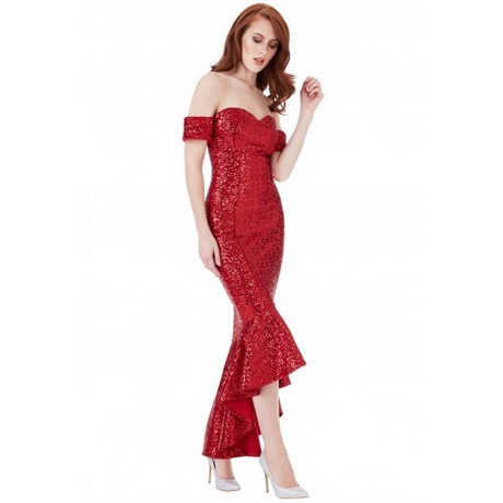 Rode jurk pailletten