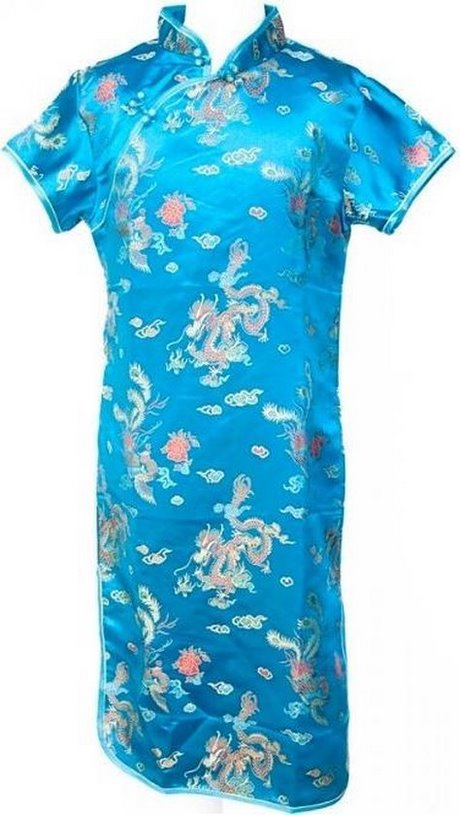 Chinese jurk blauw