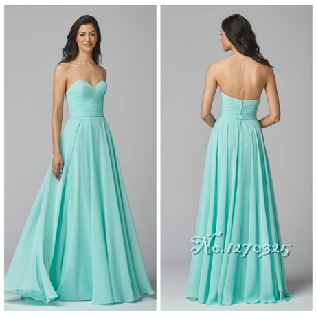 Turquoise lange jurk