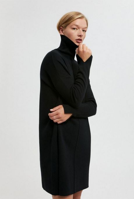 Gebreide jurk met col zwart gebreide-jurk-met-col-zwart-58_10