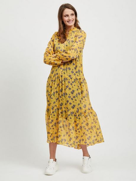 Gele bloemen jurk