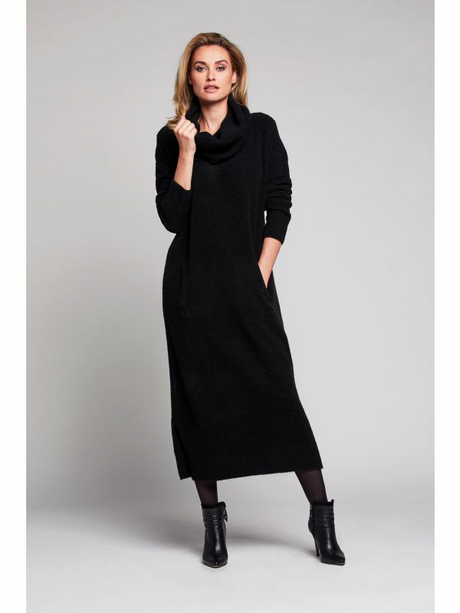 Lange gebreide jurk zwart lange-gebreide-jurk-zwart-98