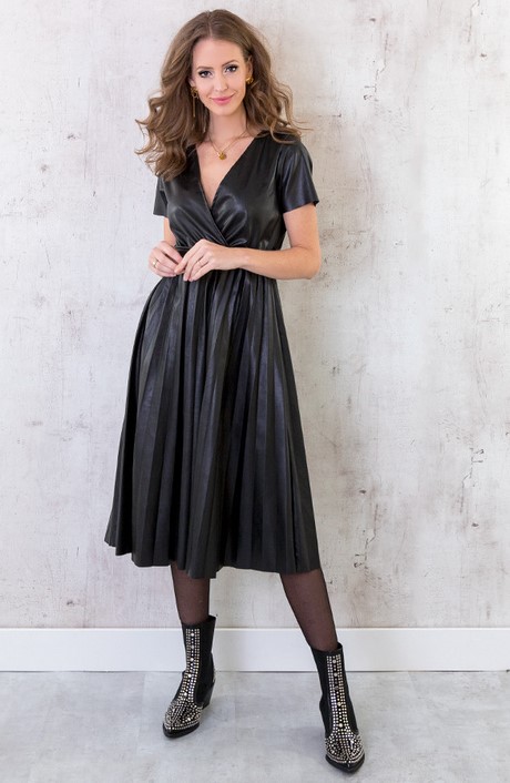 Zwarte plisse jurk zwarte-plisse-jurk-66_3