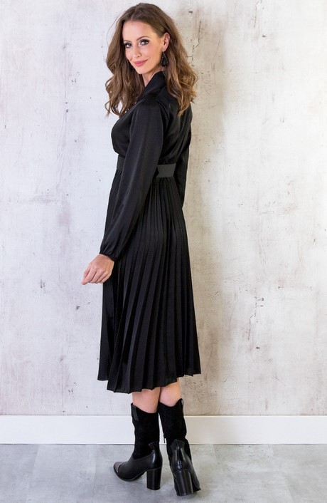 Zwarte plisse jurk zwarte-plisse-jurk-66_6