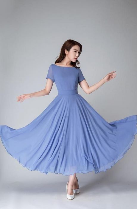 Blauwe chiffon jurk blauwe-chiffon-jurk-97_17