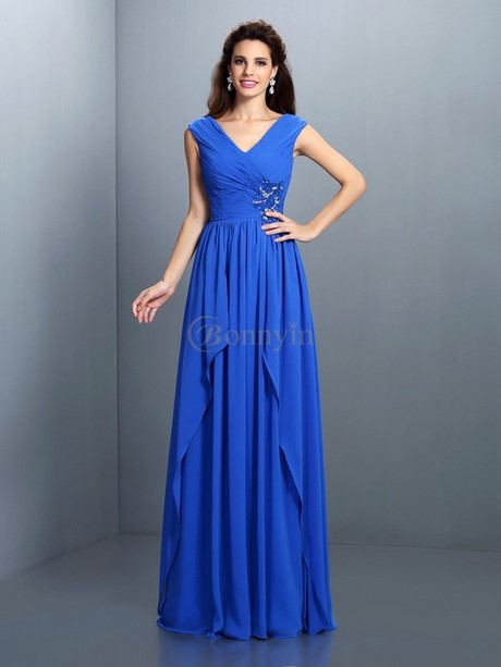 Blauwe chiffon jurk blauwe-chiffon-jurk-97_7