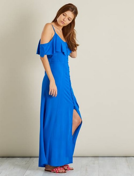 Blauw gebloemde jurk