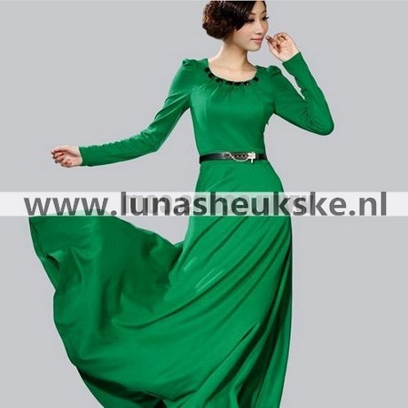 Jurk lang groen jurk-lang-groen-00_6