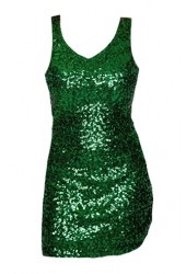 Groene glitter jurk