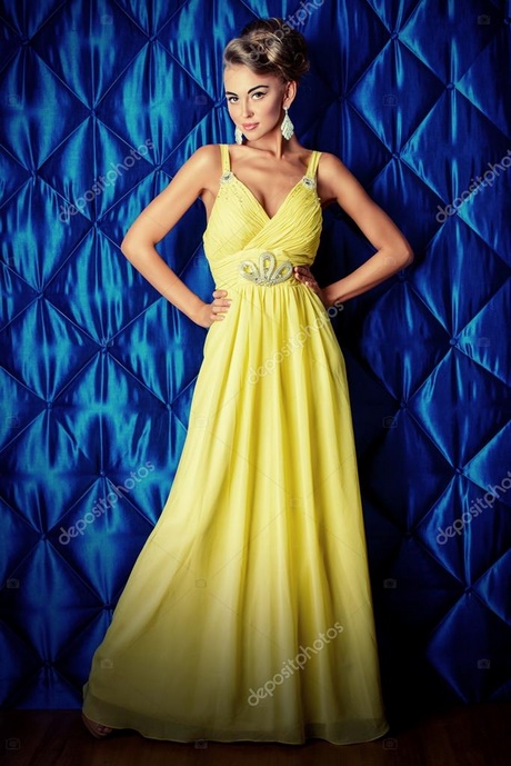 Lange gele jurk