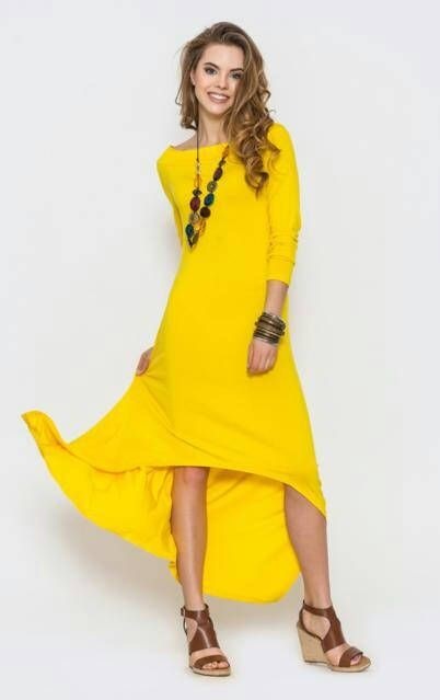 Lange gele jurk