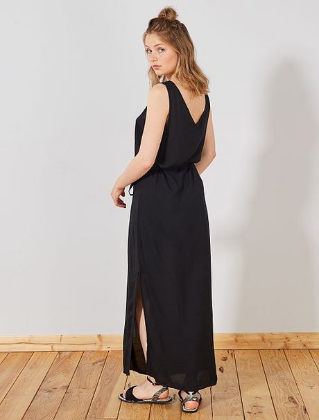 Lange jurk met split zwart lange-jurk-met-split-zwart-67_16