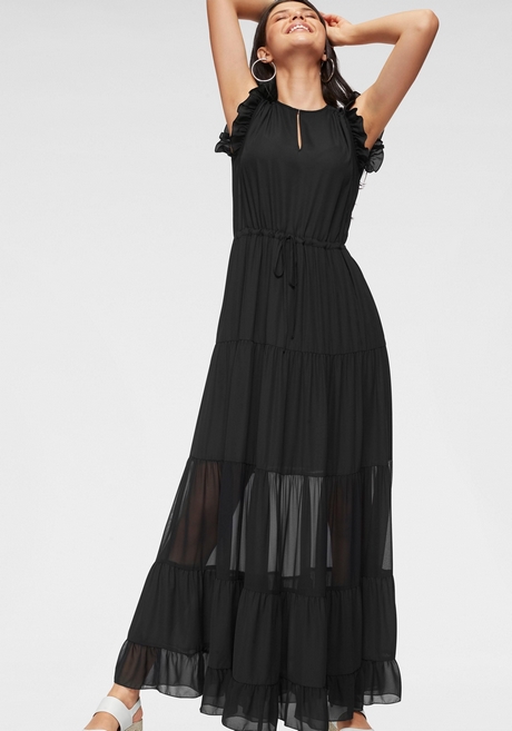 Lange jurk met split zwart lange-jurk-met-split-zwart-67_9